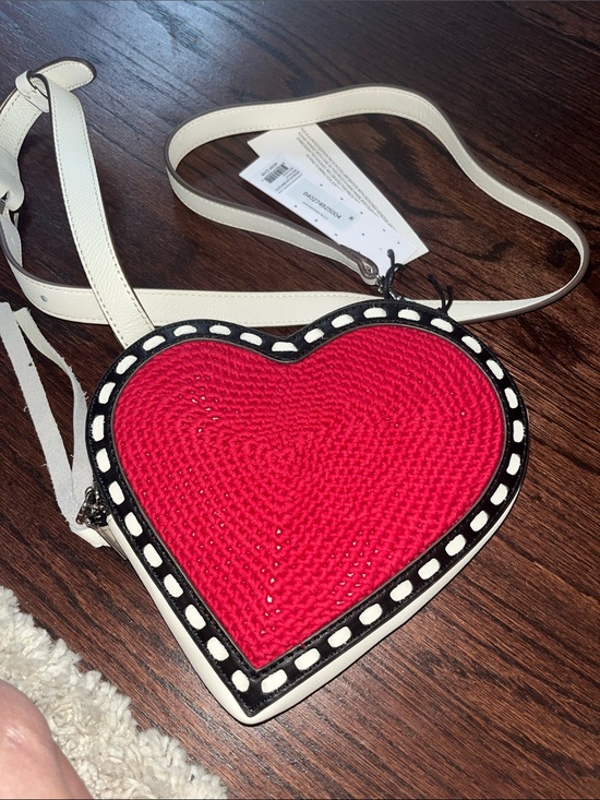 Handbags - Aimee K Red Heart-Shaped Crossbody Bag with White Trim new w tags!!
